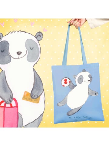 Mr. & Mrs. Panda Tragetasche Panda Handball spielen ohne Spruch in Sky Blue