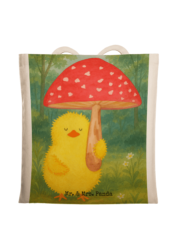 Mr. & Mrs. Panda Shopper Küken Fliegenpilz Design ohne Spruch in Weiß