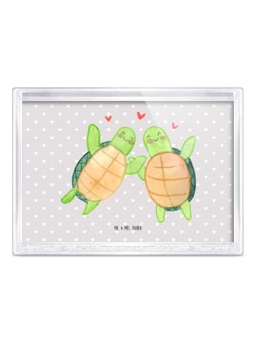 Mr. & Mrs. Panda Bilderrahmen Schildkröten Paar ohne Spruch in Grau Pastell