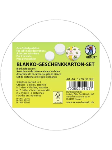 Buntpapierfabrik Ludwig Bähr Geschenkkarton-Set blanko Packung mit 3 Stück Rund
