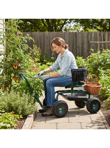 relaxdays Fahrbarer Gartensitz in Grün