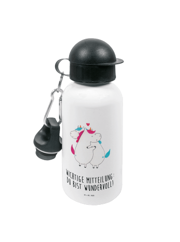 Mr. & Mrs. Panda Kindertrinkflasche Einhorn Mitteilung mit Spruch in Weiß