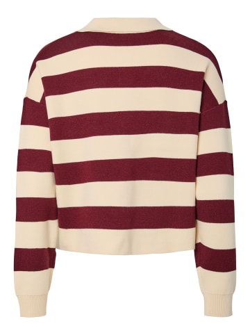 Pieces Langarm-Poloshirt in Winetasting