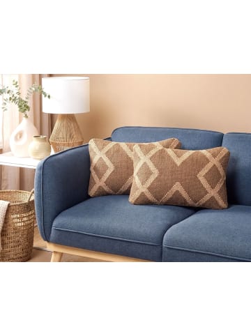 Beliani 2er-Set Dekokissen GOPI in Braun/Beige