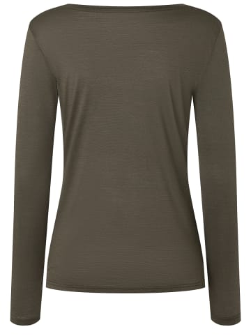 super.natural Merino Longsleeve W THE ESSENTIAL LOGO LS in grün