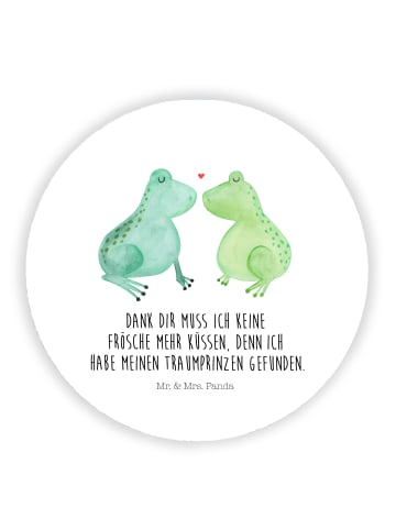 Mr. & Mrs. Panda Rund Magnet Frosch Liebe mit Spruch in Weiß