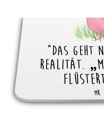 Mr. & Mrs. Panda Getränkeuntersetzer Schwein Glück mit Spruch in Weiß