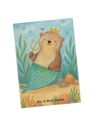 Mr. & Mrs. Panda Postkarte Wassermann Astrologie Design ohne Spruch in Weiß