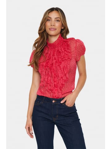 SAINT TROPEZ Langarm - Hemd LiljaSZ Gerade Passform in Viva Magenta Bonbon Harts