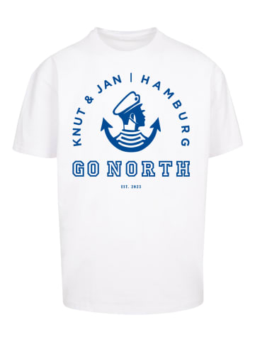 F4NT4STIC T-Shirt Go North Knut & Jan Hamburg Logo Knut & Jan Hamburg in weiß