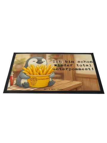 Mr. & Mrs. Panda Schmutzfangmatte Pinguin Pommes Eimer Design mi... in Weiß