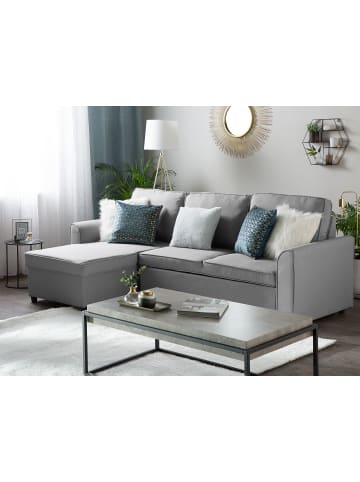 Beliani Ecksofa NESNA in Grau/Braun - (W) 228 x (H) 84 x (L) 145 cm