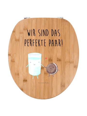 Mr. & Mrs. Panda Motiv WC Sitz Milch Keks mit Spruch in Braun