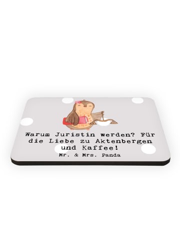 Mr. & Mrs. Panda Magnet Juristin Liebe mit Spruch in Grau Pastell