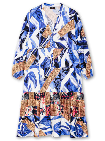 sheego Maxikleid in blau bedruckt