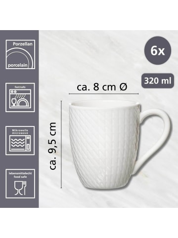 Ritzenhoff & Breker 6er Set Kaffeebecher Saphir in 320 ml in weiß
