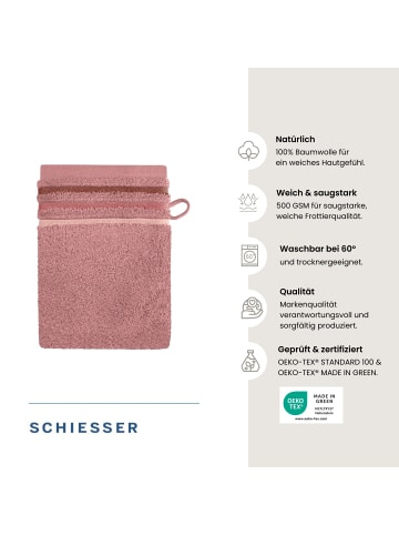 Schiesser Waschhandschuhset Skyline Color 5-teilig in Altrosa