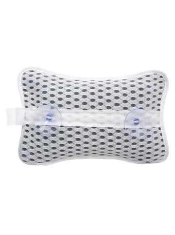 5five Simply Smart Badewannenkissen für Saugnäpfe, Punktmotiv in Weiß, 26 x 17 cm