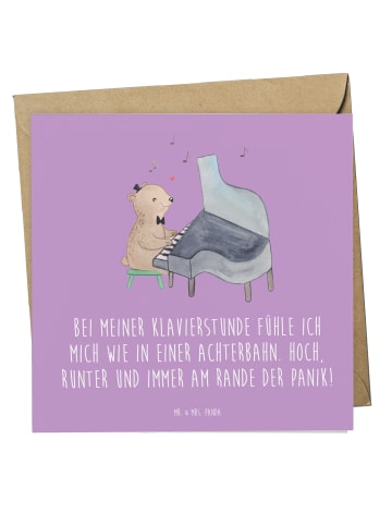 Mr. & Mrs. Panda Einladungskarte Klavier Achterbahn mit Spruch in Lavendeltraum