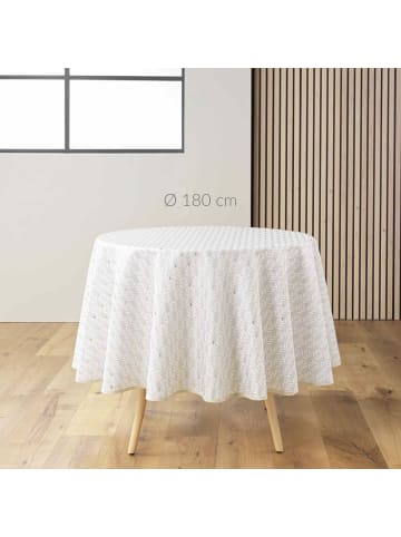 Douceur d’Intérieur Tischdecke mit glänzendem Muster in Natürlich, Ø 180 cm