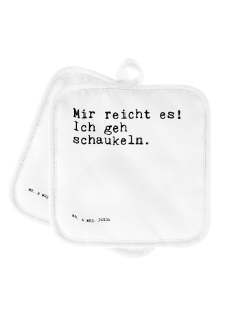 Mr. & Mrs. Panda 2er Set Topflappen  Mir reicht es! Ich... mit S... in Weiß