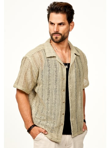 SOULSTAR Kurzarmhemd - für Herren Freizeithemd als Kurzam Strick Festival Hemd in Stone