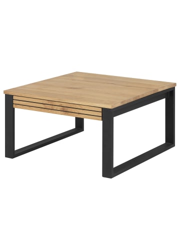 home24 home24 Couchtisch Typ B aus massiver Eiche & lackiertem Metall in Eiche, 75 x 42 x 75 cm in Eiche