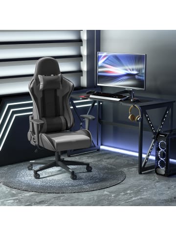 Vinsetto Bürostuhl-B67,5 x T56 x H126-136 cm-Schwarz