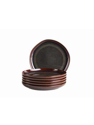 Mäser Dessertteller Set, Steinzeug Cordelia in Braun