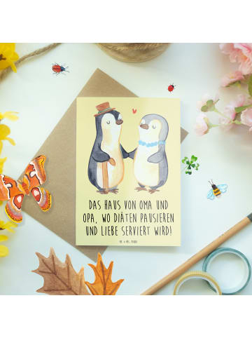 Mr. & Mrs. Panda Grußkarte Großelternliebe mit Spruch in Gelb Pastell