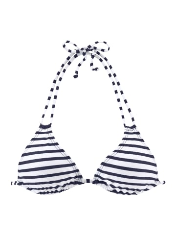 Venice Beach Triangel-Bikini-Top in weiß-marine-gestreift