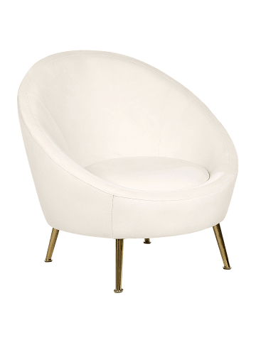 Beliani Sessel LANGA in Weiß/Gold - (W) 80 x (H) 81 x (L) 76 cm