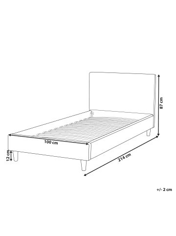 Beliani Bettrahmenbezug FITOU in Grün - (W) 100 x (H) 75 x (L) 214 cm