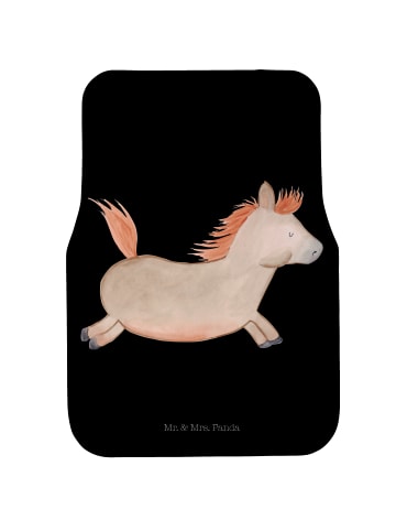 Mr. & Mrs. Panda Auto Teppich Pferd Springen ohne Spruch in Schwarz