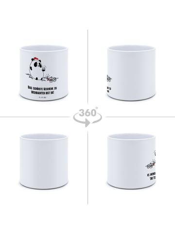 Mr. & Mrs. Panda XL Blumentopf Panda Weihnachtsgeschenk mit Spruch in Weiß