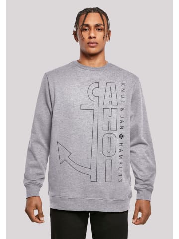 F4NT4STIC Sweatshirt Ahoi Anker Outlines Knut & Jan Hamburg in grau meliert