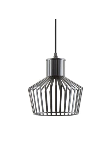 Leitmotiv Hängelampe mit Lampenschirm aus Metall, LIGNES in Schwarz, 120 cm