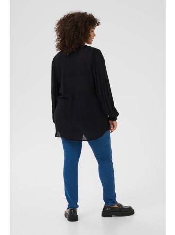 KAFFE curve Langarm-Bluse KCnoah in Black Deep