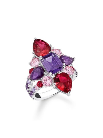 Thomas Sabo Cocktailring Mit Buten Steinen In Drei Schliffarten in silber, bunt