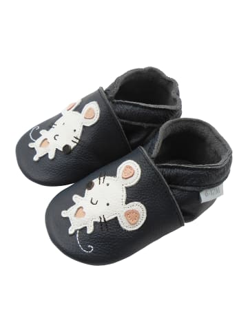 Basrakids Baby Krabbelschuhe aus Leder, weiche Lauflernschuhe mit rutschfester Sohle 