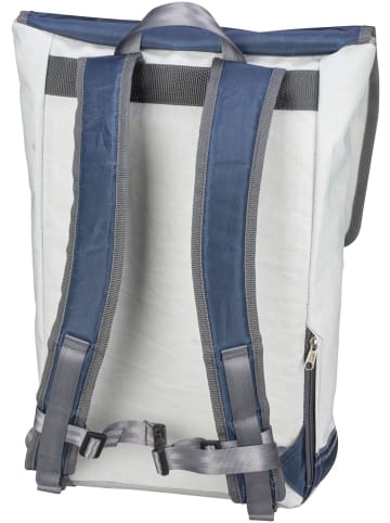 360 grad Rucksack / Backpack Landgang in Weiß/Blau mit grauer Zahl