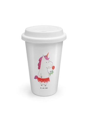 Mr. & Mrs. Panda To Go Becher Einhorn Dame ohne Spruch in Weiß