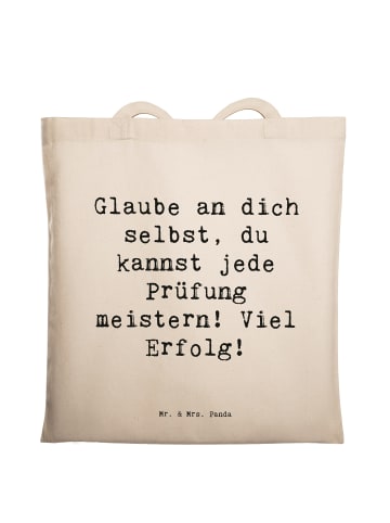 Mr. & Mrs. Panda Tote Bag Spruch Prüfungen bestehen mit Spruch in Creme