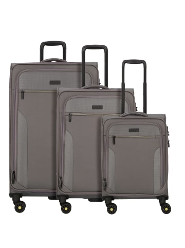 D&N Travel Line 9704 4 Rollen Kofferset 3-teilig mit Dehnfalte grey