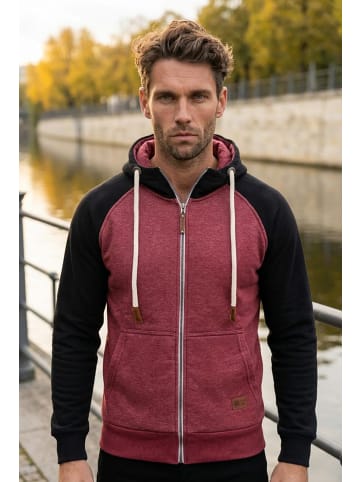 RESLAD Sweatjacke Raglan Meliert in bordeaux