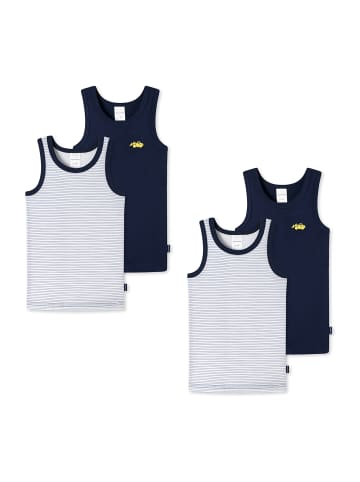 Schiesser Unterhemd Allday Basic in weiß/blau