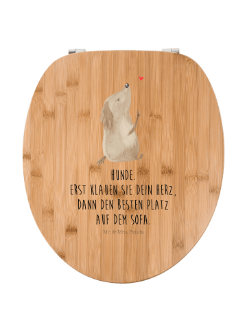 Mr. & Mrs. Panda WC Brille Hund Liebe mit Spruch in Braun