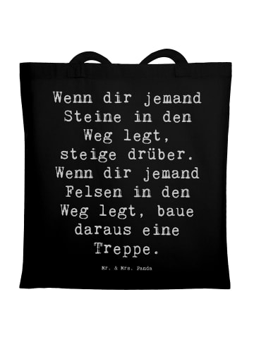 Mr. & Mrs. Panda Einkaufstasche Spruch Stolpersteine im Alltag m... in Schwarz