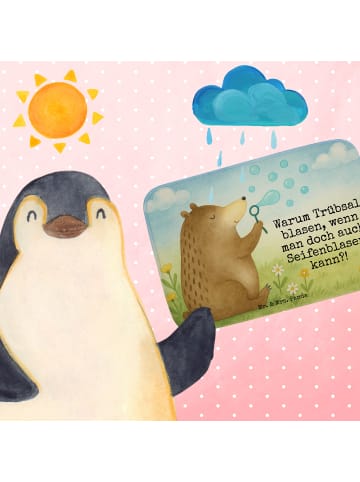 Mr. & Mrs. Panda badezimmermatte Bär Seifenblasen Design mit Spruch in Weiß