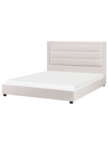 Beliani Doppelbett ROUEN in Beige/Schwarz - (W) 166 x (H) 112 x (L) 213 cm
